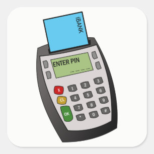 Adesivo Quadrado Máquina de Chip e Pin