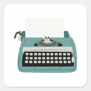 Adesivo Quadrado Máquina de escrever