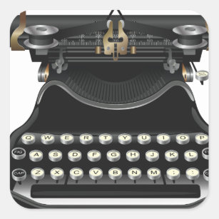 Adesivo Quadrado Máquina de escrever antiga