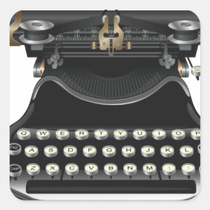 Adesivo Quadrado Máquina de escrever antiga