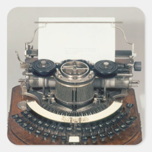 Adesivo Quadrado Máquina de escrever Hammond, com teclado ideal