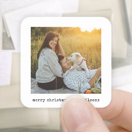 Adesivo Quadrado Máquina de escrever minimalista moderna Foto feliz