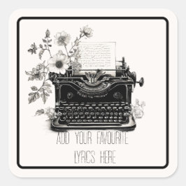 Adesivo Quadrado máquina de escrever poetas tpd arte moderna nova e