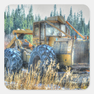 Adesivo Quadrado Máquinas De fazenda, Trator, Anel Traseiro, Veícul