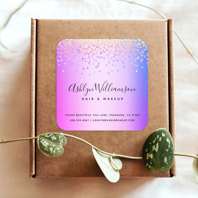 Adesivo Quadrado Maquinista roxo-rosado-maquiador (Criador carregado)