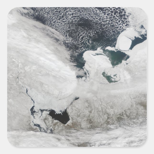 Adesivo Quadrado Mar Branco, Rússia (Frente)