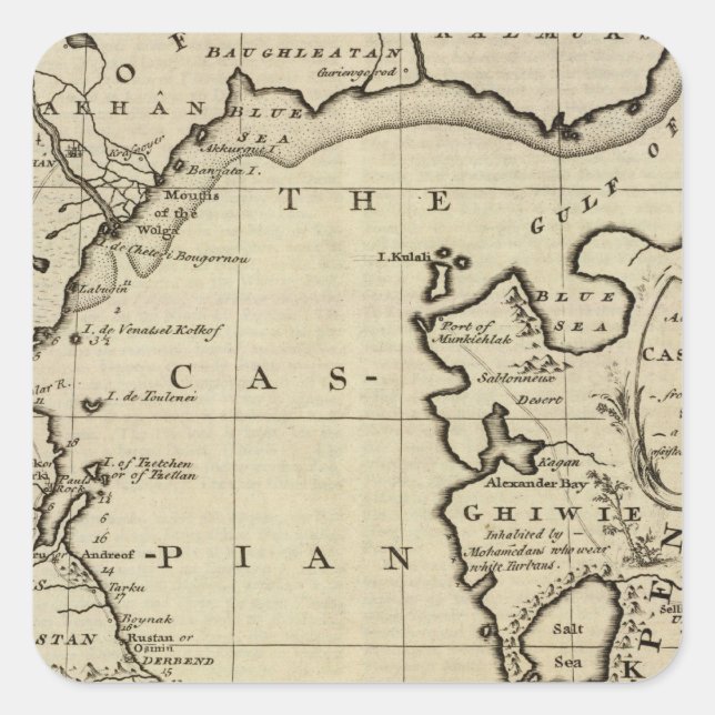 Adesivo Quadrado Mar Cáspio (Frente)