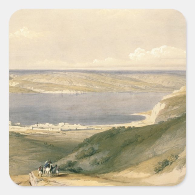 Adesivo Quadrado Mar da Galileia ou Genezareth, em direção a Bash (Frente)