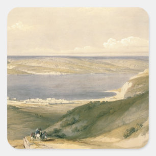 Adesivo Quadrado Mar de Galilee ou de Genezareth, olhando para a