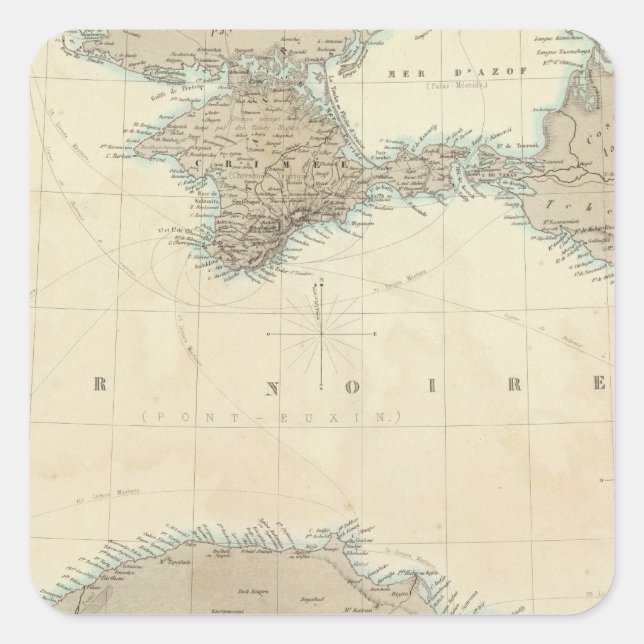 Adesivo Quadrado Mar Negro (Frente)