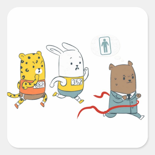 Adesivo Quadrado Maratona de Banheiro (Frente)