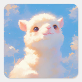 Adesivo Quadrado Maravilha de Alpaca Fofa