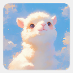 Adesivo Quadrado Maravilha de Alpaca Fofa