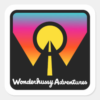 Adesivo Quadrado Maravilhosa Aventuras Logotipo do Horizonte Sunset