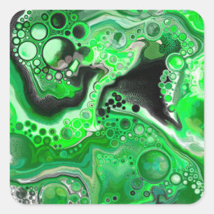 Adesivo Quadrado Marble Art digital verde