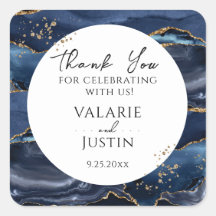 Marble Azul e Dourado, obrigado Stic Quadrado