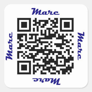 Adesivo Quadrado Marc QR Code Personalizado NAME Sticker