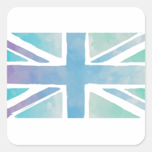 Adesivo Quadrado Marca Britânica Cód Watercolor