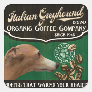 Adesivo Quadrado Marca de Greyhound - Empresa de café orgânico