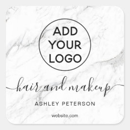 Adesivo Quadrado Marca de logotipo simples maquiagem de cabelo simp