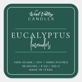 Adesivo Quadrado Marca de vela verde esmeralda moderna minimalista