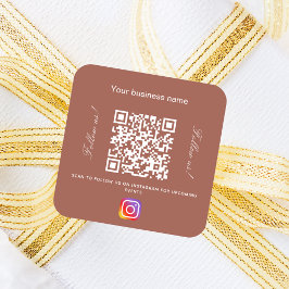 Adesivo Quadrado Marca terra preta nome de empresa qr código instag