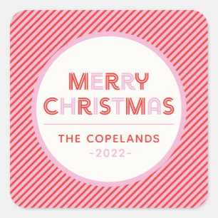 Adesivo Quadrado Marcações de presentes personalizadas para distrib