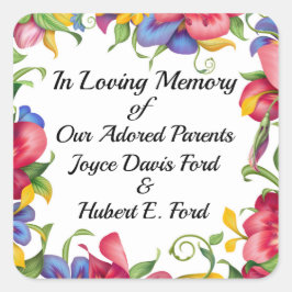 Adesivo Quadrado Marcador Revisto, Em Memoriam, Rua Praça da Dação