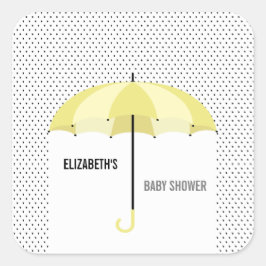 Adesivo Quadrado Marcadores de Presente de Chá de Bebê com Guarda-C