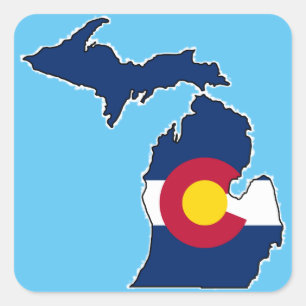 Adesivo Quadrado Marcadores quadrados do Colorado flag Michigan