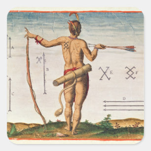 Adesivo Quadrado Marcas distintivas de um guerreiro da Virgínia