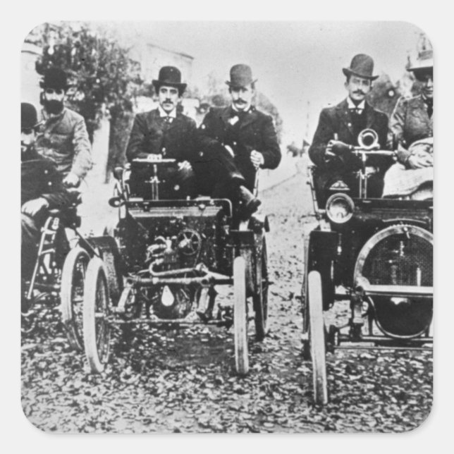 Adesivo Quadrado Marcel (d.1903) e Louis (1877-1944) Renault driv (Frente)
