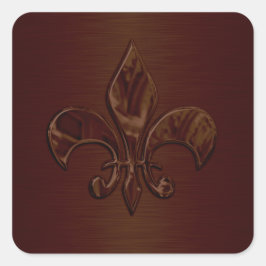 Adesivo Quadrado Marcha de Envelope Brown Fleur de Lis