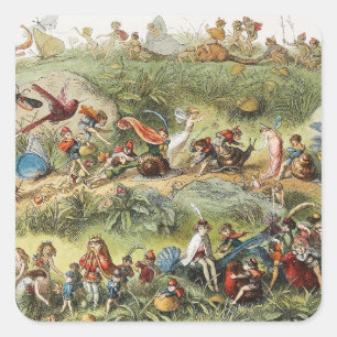 Adesivo Quadrado Marcha Triunfal do Rei Elfo, Fadas, Goblins