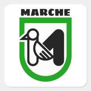 Adesivo Quadrado Marche casaco de armas (Itália)