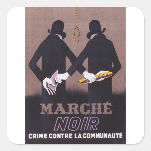 Adesivo Quadrado Marche Propaganda Poster (Frente)
