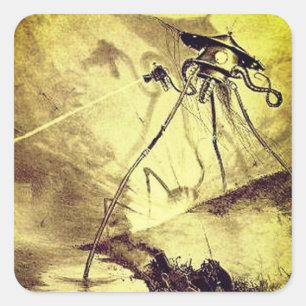 Adesivo Quadrado Marcianos descarregando calorosos