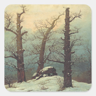 Adesivo Quadrado Marco de Pedras na Neve por Caspar David Friedrich