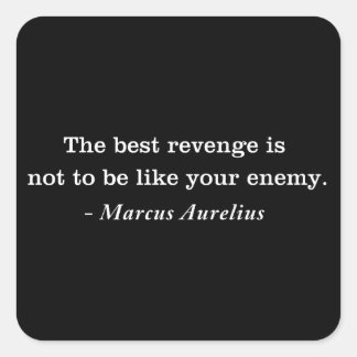 Adesivo Quadrado Marcus Aurelius Revenge T-shirt de citação estátic
