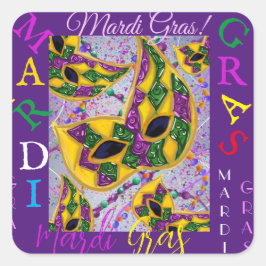 ADESIVO QUADRADO MARDI GRAS ART