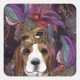 ADESIVO QUADRADO MARDI GRAS BEAGLE