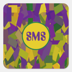 Adesivo Quadrado Mardi Gras Blocks