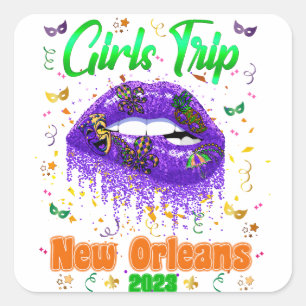 Adesivo Quadrado Mardi Gras New Orleans Girls Trip