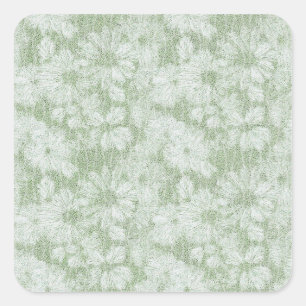 Adesivo Quadrado Margarida Floral Verde Lima Aveludado