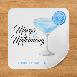 Adesivo Quadrado Margs e Matrimônio Blue Margarita Chá de Noiva