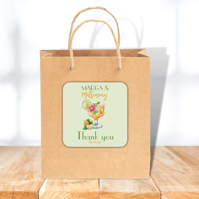 Adesivo Quadrado Margs e Matrimony Tequila e Fiesta Bachelorette (Criador carregado)