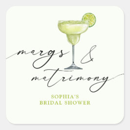 Adesivo Quadrado Margs & Matrimony Chá de Noiva Limão
