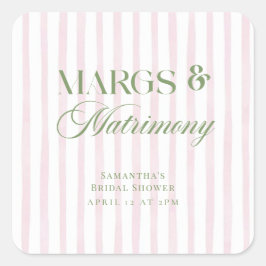 Adesivo Quadrado Margs & Matrimony Lime Margarita Chá de Noiva