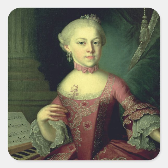 Adesivo Quadrado Maria-Anna Mozart, chamada 'Nannerl' (Frente)