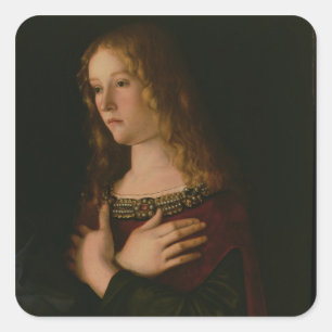 Adesivo Quadrado Maria Madalena, detalhe do Virgin e criança w